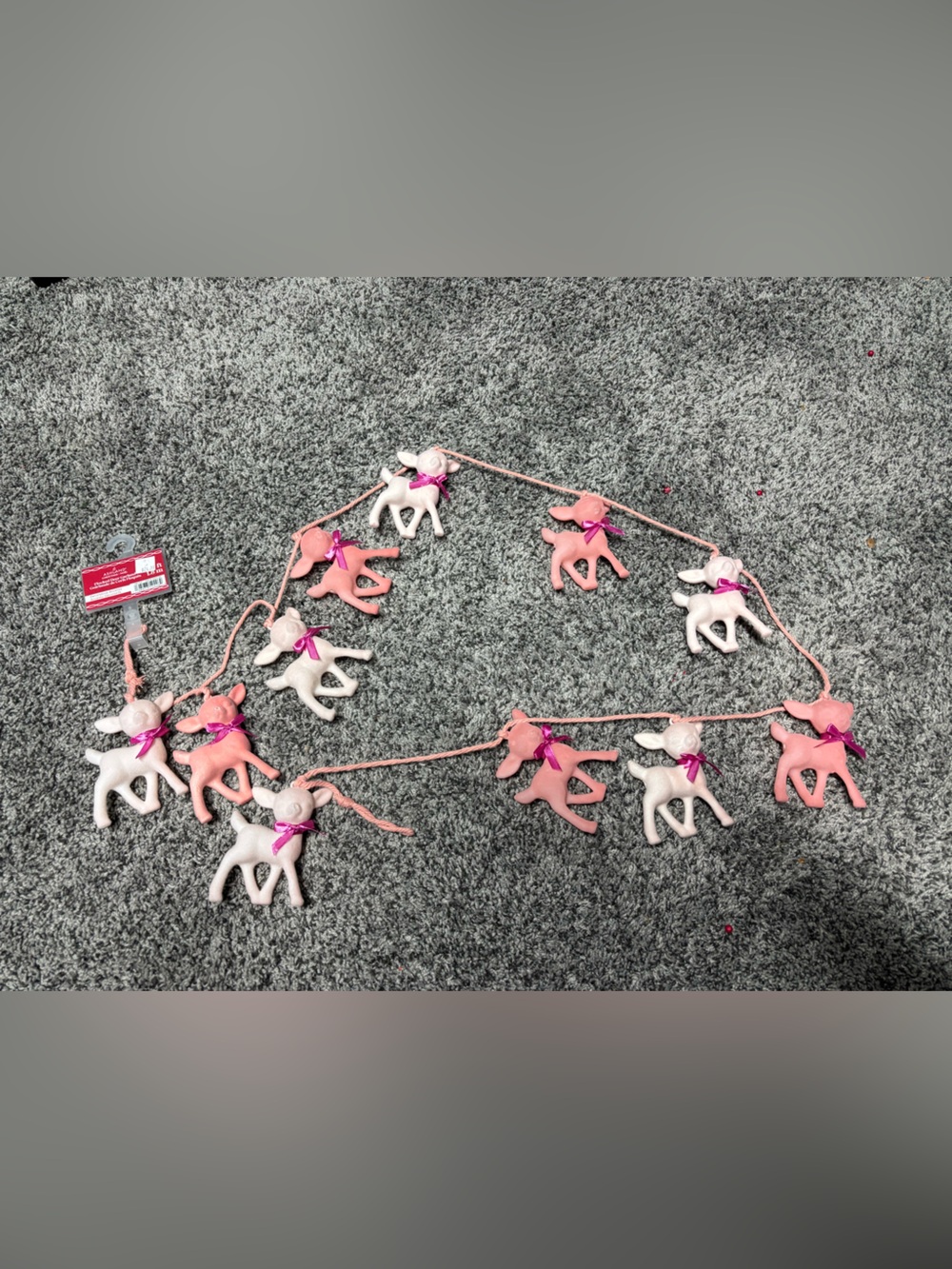 Ashland Pink & Cream Deer Garland- 6ft